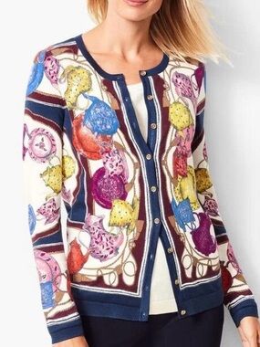 Talbots tea party cardigan sweater X-small like new